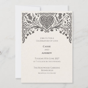 Celtic Knot Thistle Wedding Invitation
