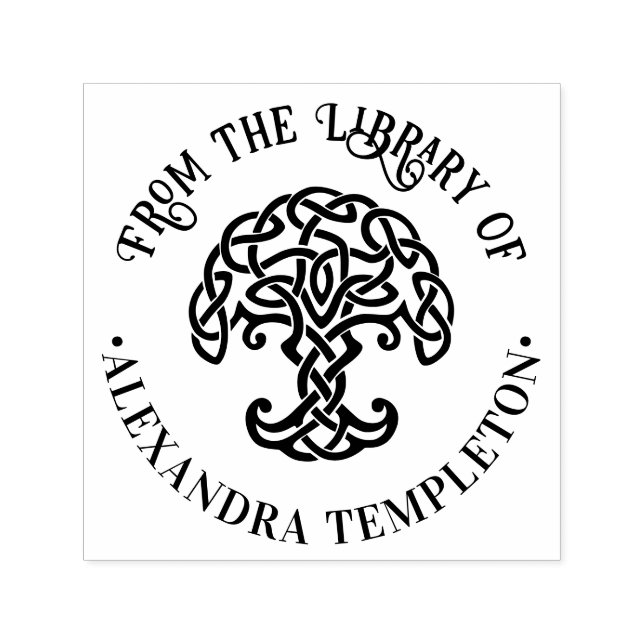 Celtic Knot Tree of Life #1P Library Book Name Self-inking Stamp (Design)