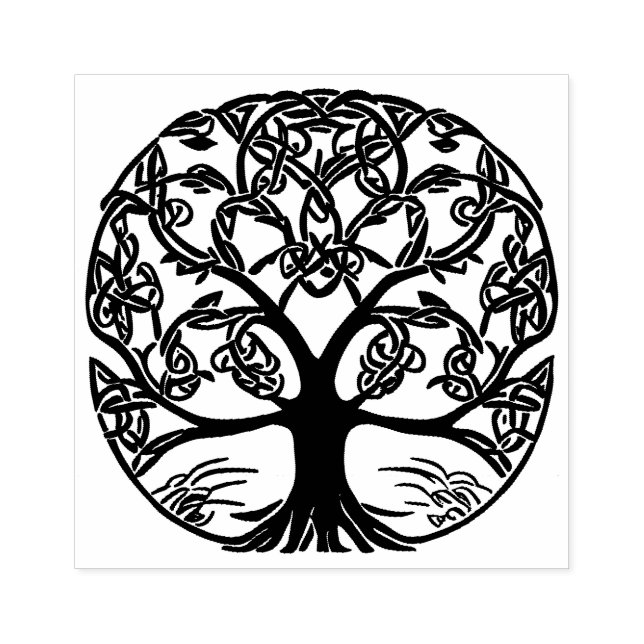 Celtic Knot Tree of Life Design Rubber Stamp (Imprint)