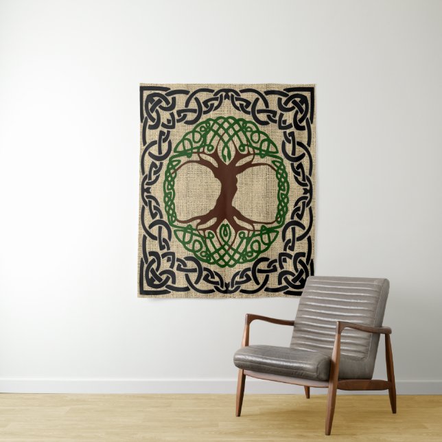 Celtic Knot Tree Of Life Wedding Wall Hanging Tapestry (In Situ)