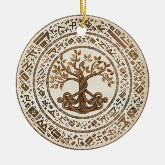 Celtic Knot Tree of life -Yggdrasil Ceramic Tree Decoration (Front)