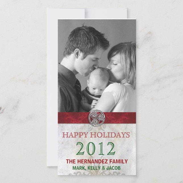 Celtic Knot Triskelion Holiday Christmas Photo (Front)