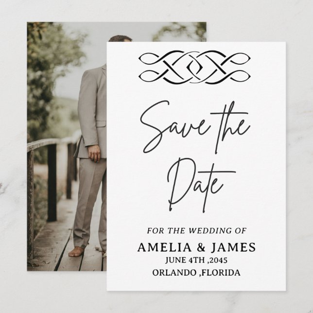 Celtic Knot Wedding Save the Date Card (Front/Back)