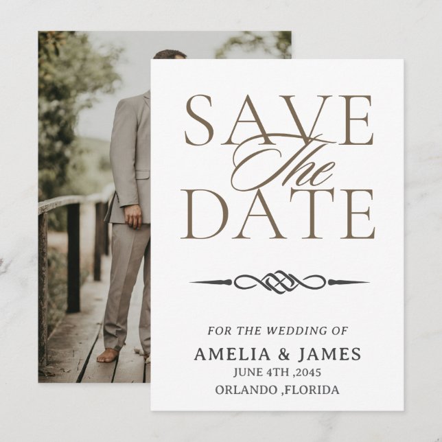 Celtic Knot Wedding Save the Date Card (Front/Back)