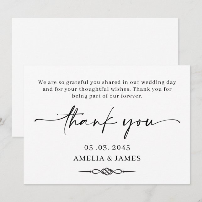 Celtic Knot Wedding Thank You Card (Front/Back)