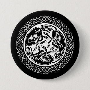 Celtic Knot with Hounds 7.5 Cm Round Badge