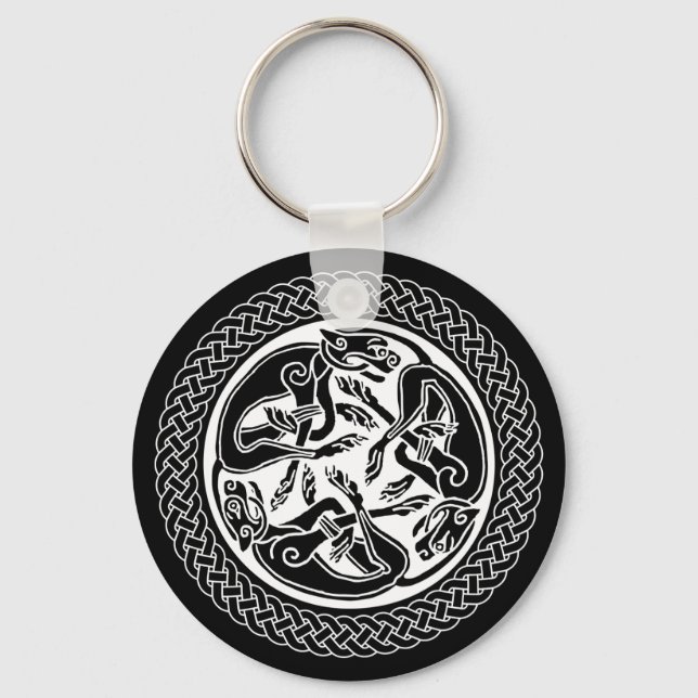 Celtic Knot with Hounds Key Ring (Front)