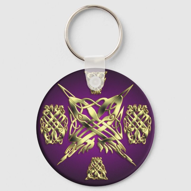 CELTIC KNOT WORK 1 ROUND KEY RING (Front)