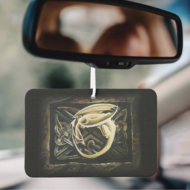 Celtic Knot Work Cream Dragon Car Air Freshener (Creator Uploaded)