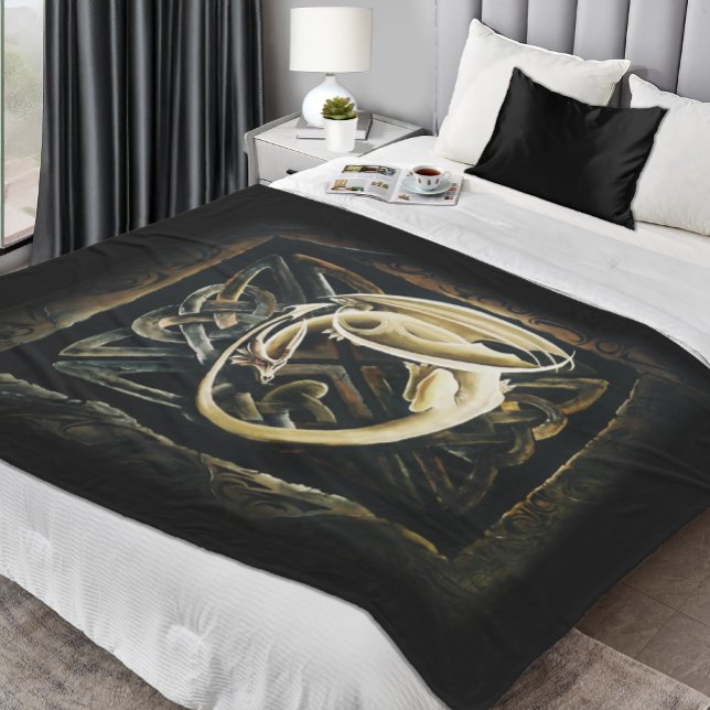 Celtic Knot Work Cream Dragon Fleece Blanket (Creator Uploaded)