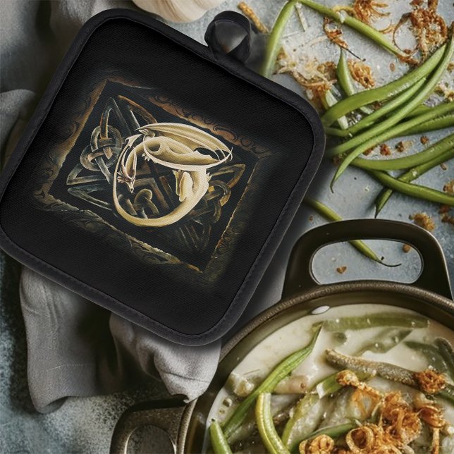 Celtic Knot Work Cream Dragon Pot Holder (Creator Uploaded)