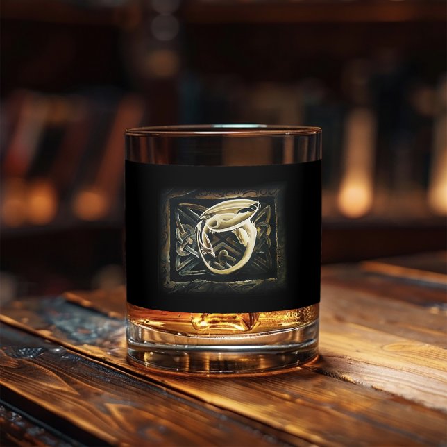 Celtic Knot Work Cream Dragon Whiskey Glass (Creator Uploaded)