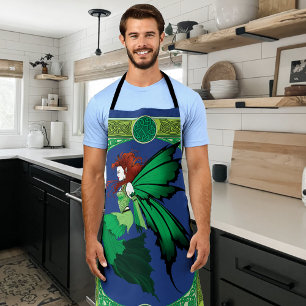 Celtic Knot Work Green Fairy Apron