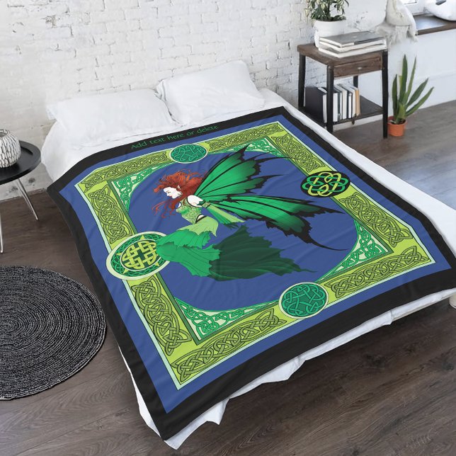 Celtic Knot Work Green Fairy Fleece Blanket (Creator Uploaded)