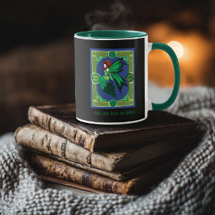 Celtic Knot Work Green Fairy Mug