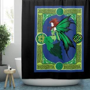 Celtic Knot Work Green Fairy Shower Curtain