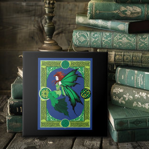 Celtic Knot Work Green Fairy Tile