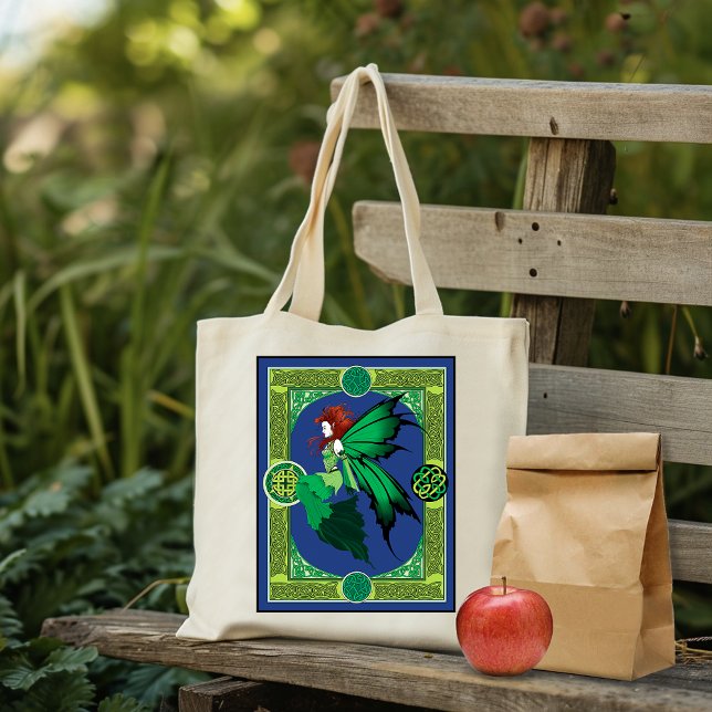 Celtic Knot Work Green Fairy Tote Bag (Creator Uploaded)