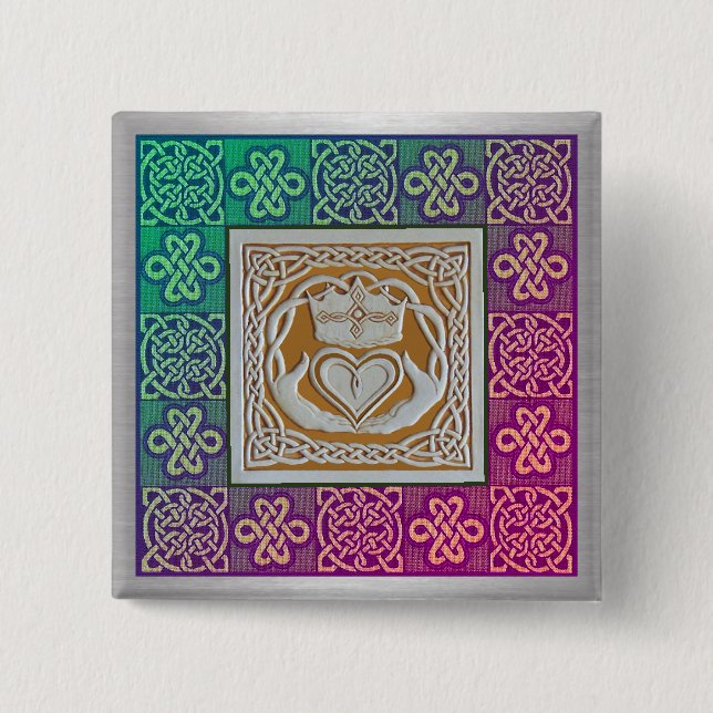 Celtic Knots 15 Cm Square Badge (Front)