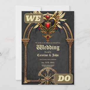 Celtic knots and a heart in Gothic elegance. Invitation