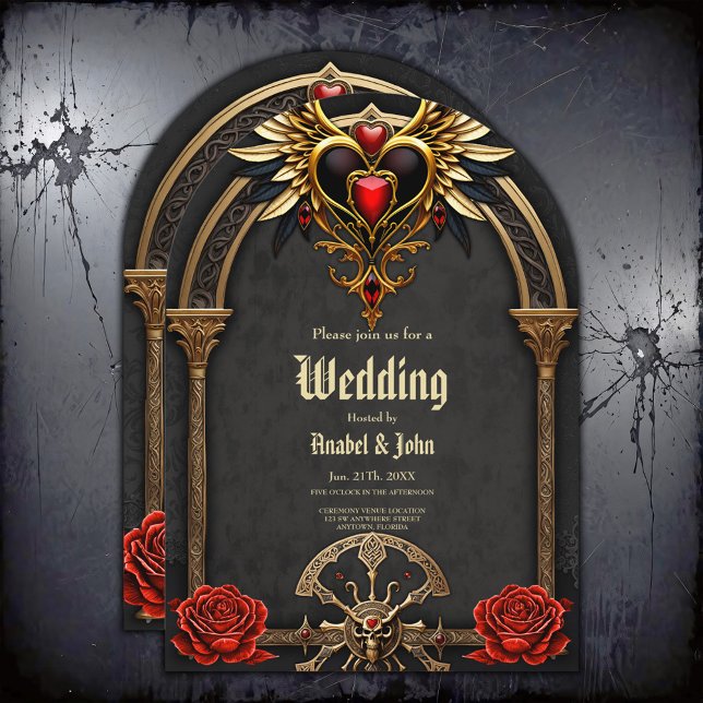 Celtic knots and a heart in Gothic elegance Invitation (Creator Uploaded)