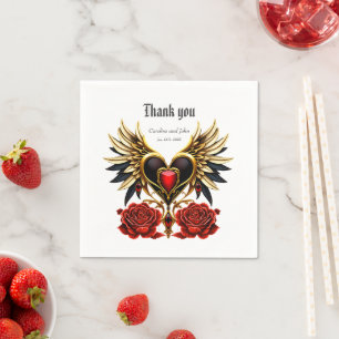 Celtic knots and a heart in Gothic elegance Napkin