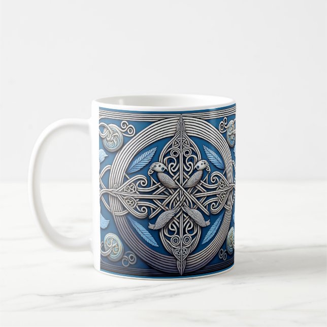 Celtic Knots and Birds Coffee Mug (Left)
