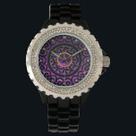 CELTIC KNOTS FLOWER AND PURPLE AMETHYST GEM STONES WATCH<br><div class="desc">Elegant and unique design , pink gem stones with celtic knots. Very accurated nurbs modelling and rendering in 3D  by Bulgan Lumini .Part from series Hyper Talismans</div>