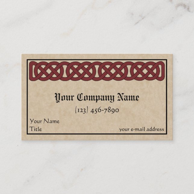 Celtic Knotwork Band Business Card (Front)