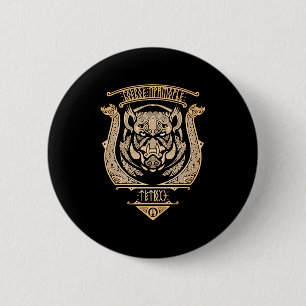 Celtic Knotwork Boar - Ancient Tribal Symbol Stick 6 Cm Round Badge