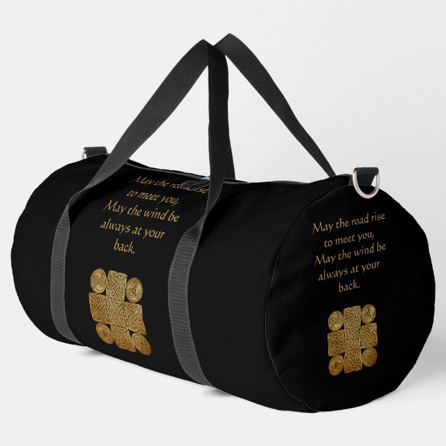 Celtic Knotwork Cross Duffle Bag (Left Corner)