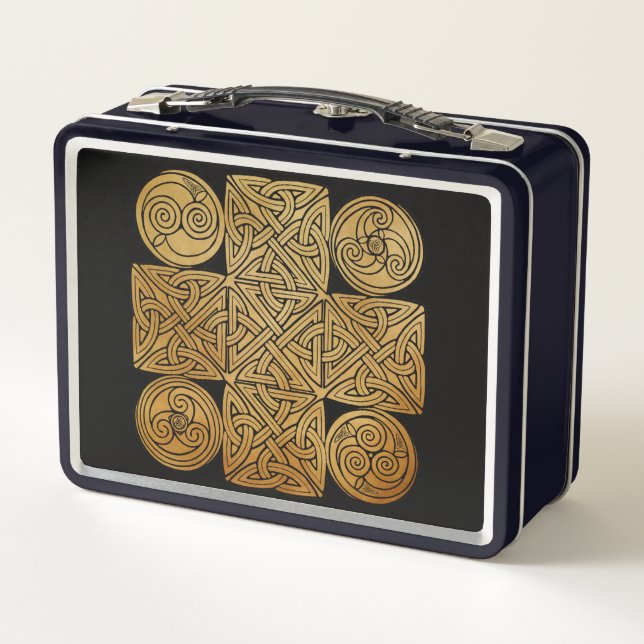 Celtic Knotwork Cross Metal Lunch Box (Back)