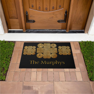 Celtic Knotwork Cross Personalised Doormat