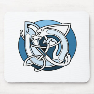 Celtic Knotwork Design - Blue Dog Mouse Mat