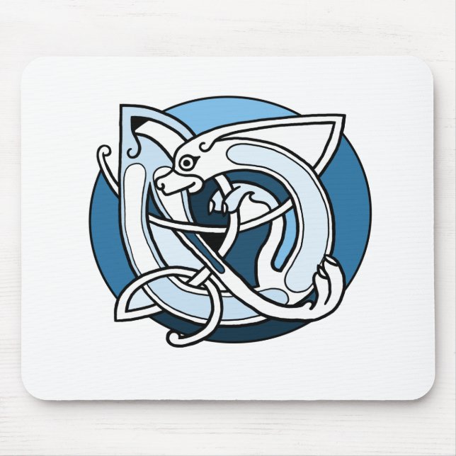 Celtic Knotwork Design - Blue Dog Mouse Mat (Front)