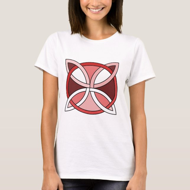 Celtic Knotwork Design - Interlacing Red T-Shirt (Front)