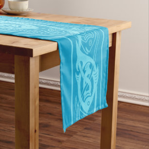 Celtic Knotwork Fish in Blue Table Runner
