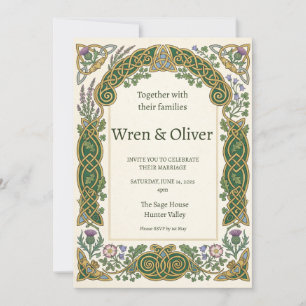 Celtic Knotwork Illuminated Wedding Invitation G