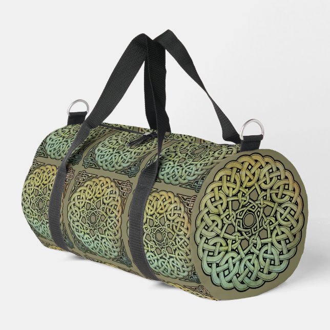 Celtic Knotwork Mandala Duffle Bag (Left Corner)