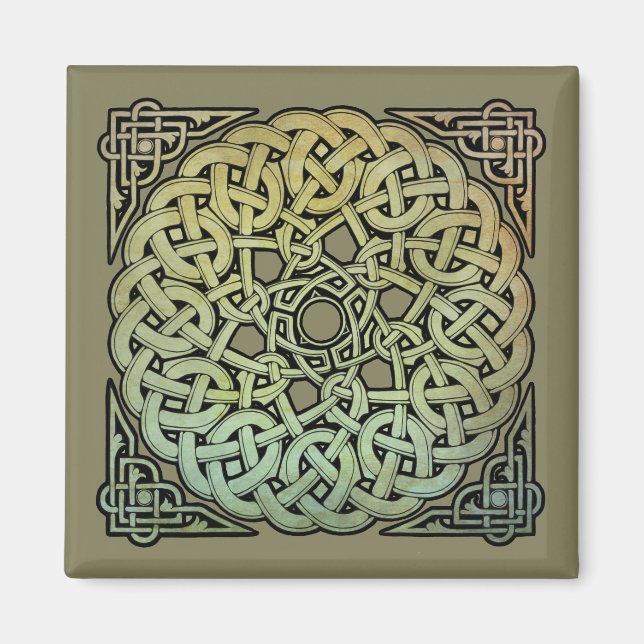 Celtic Knotwork Mandala Magnet (Front)