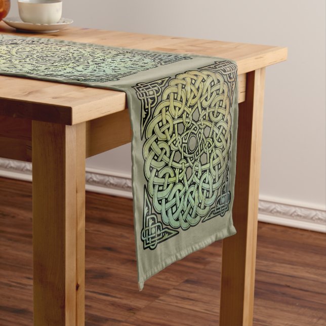 Celtic Knotwork Mandala Short Table Runner (In Situ)