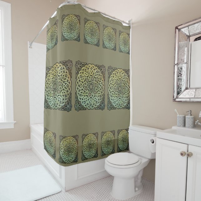Celtic Knotwork Mandala Shower Curtain (In Situ)