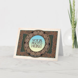 Celtic Knotwork Round Photo Frame Greeting Card