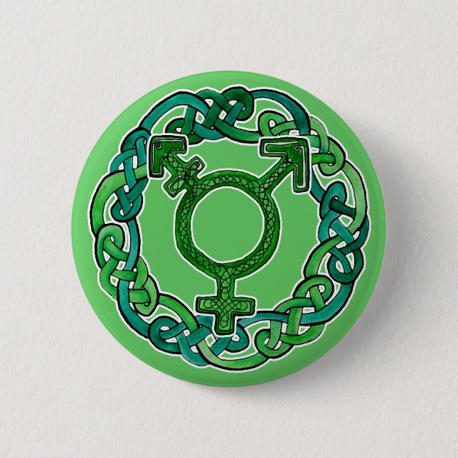 Celtic Knotwork Transgender Symbol 6 Cm Round Badge (Front)