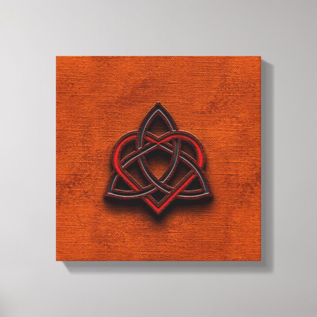 Celtic Knotwork Valentine Heart Canvas Texture 1 (Front)
