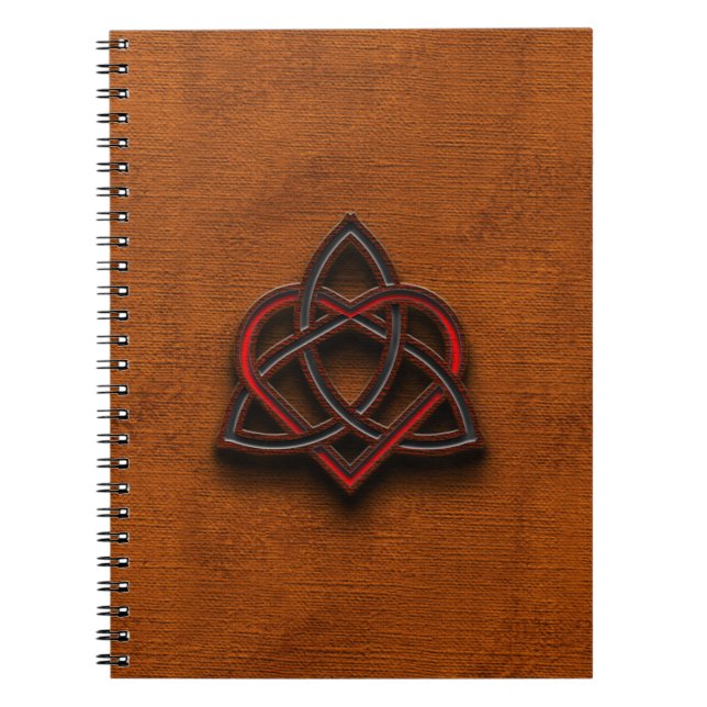 Celtic Knotwork Valentine Heart Canvas Texture 1 Notebook (Front)