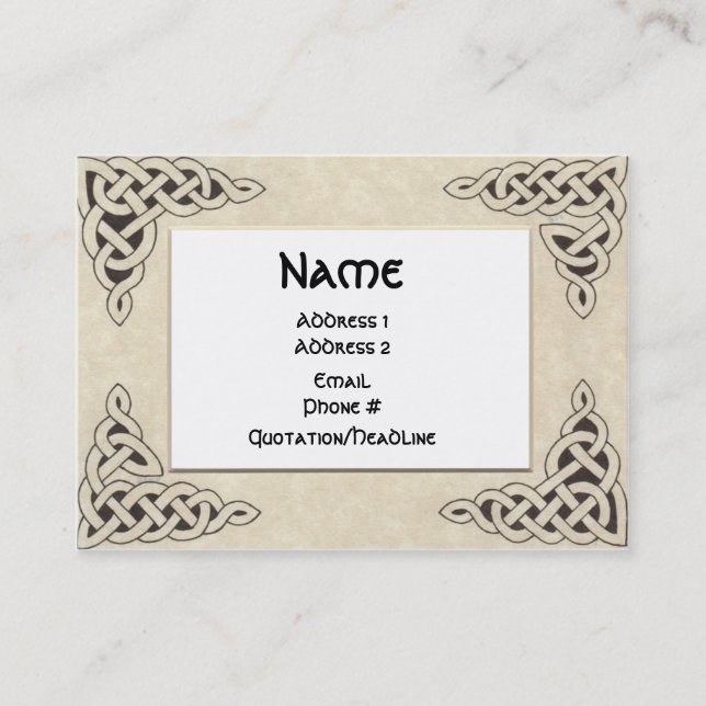 Celtic Lace chubby business card (Front)