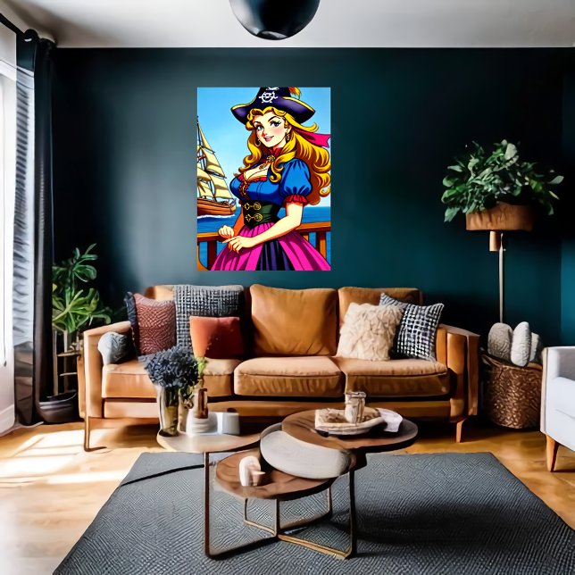 Celtic lady Pirate | AI Art  Poster (Creator Uploaded)