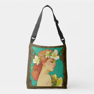 Celtic Lady with Flowers in her Hair Crossbody Bag