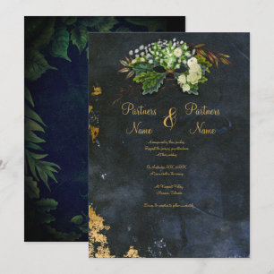 Celtic Leaves Watercolor Wedding Invitation